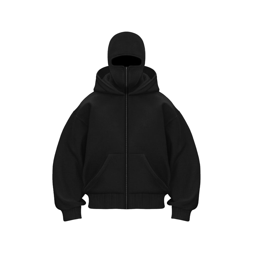 Balaclava Ninja Hoodie in black with face mask
