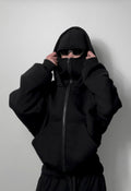 Balaclava Ninja Hoodie in black with face mask