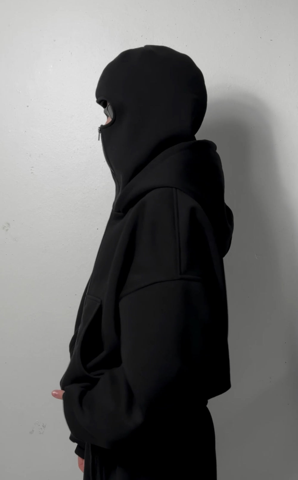Dwntwn mask hoodie with urban design