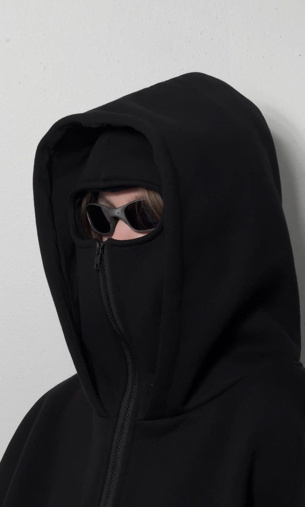 Unisex balaclava hoodie with built-in face mask